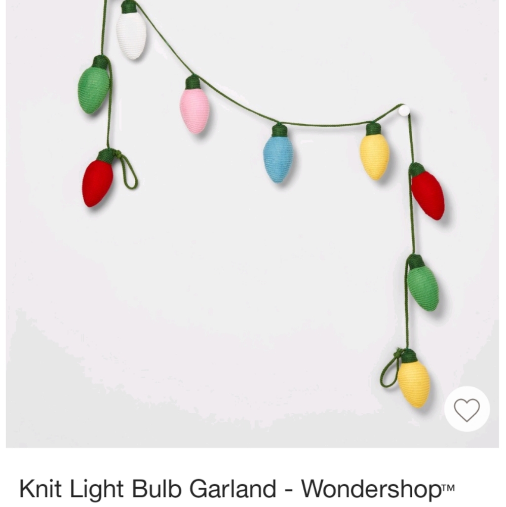 Wondershop knit light bulb garland